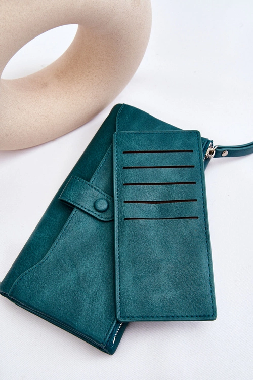 Damski Duży Pojemny Portfel Zielony Evina