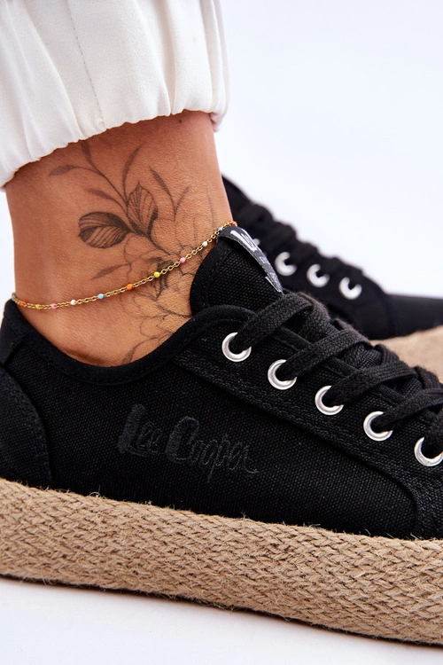Modne Trampki Z Plecionką Lee Cooper LCW-23-31-1797L Czarne