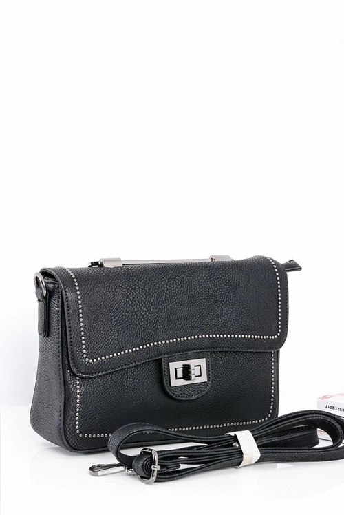 Czarna Damska Elegancka Torebka Listonoszka