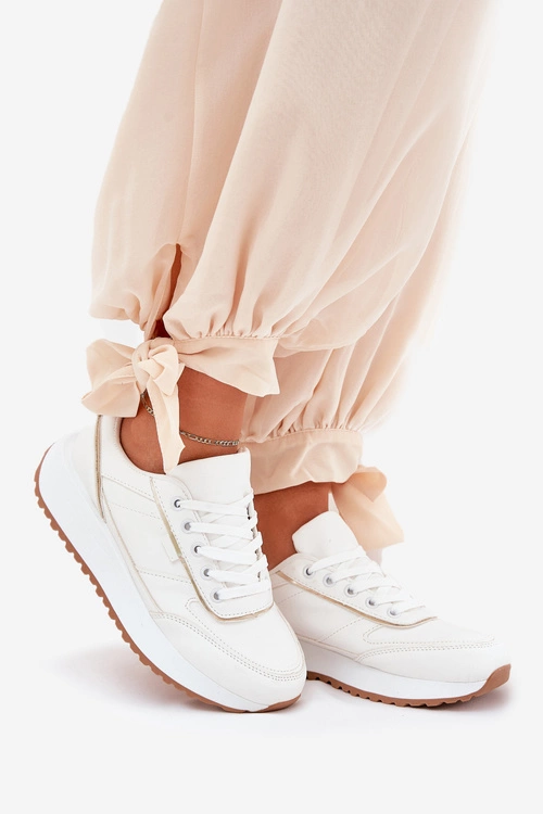 Buty Sportowe Damskie Na Platformie Białe Nevliese