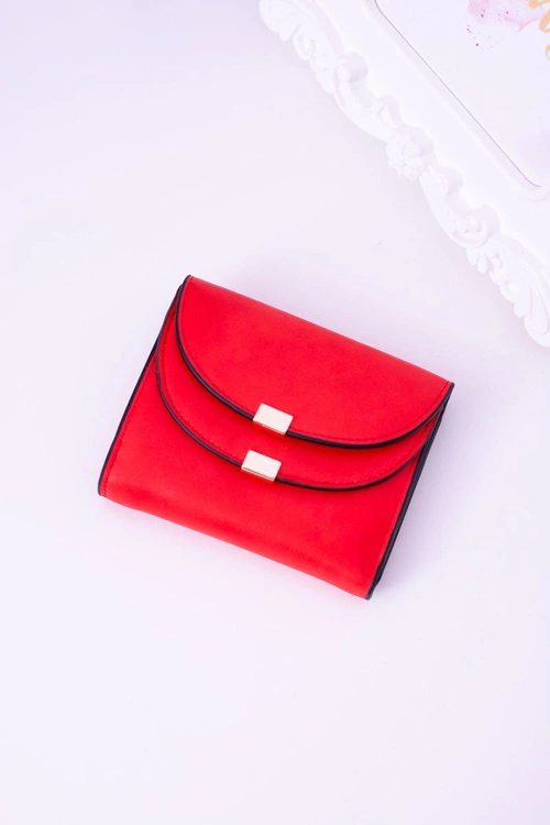 Mały Damski Czerwony Portfel Portmonetka