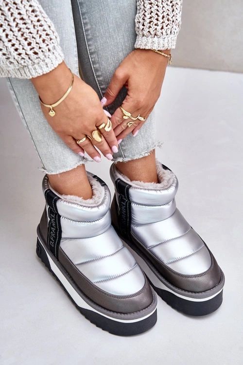 Niskie Śniegowce Na Grubej Podeszwie D.Franklin DFSH371010 Srebrne