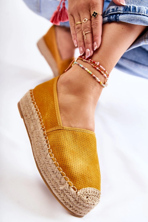 Damskie Espadryle Na Platformie Żółte Marise