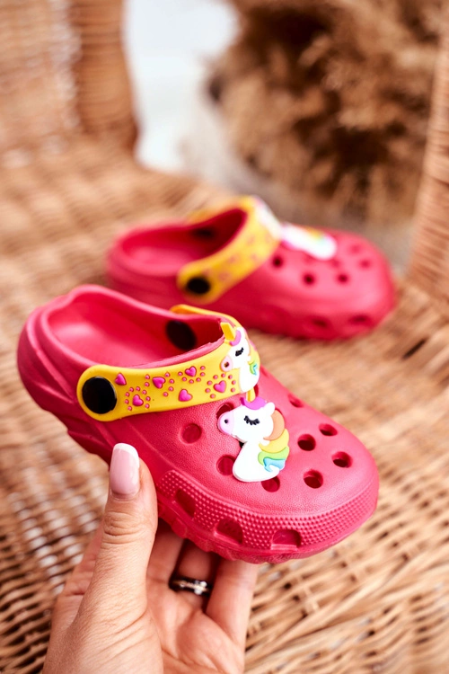 Klapki Dziecięce Piankowe Kroksy Różowe Jednorożec Lily