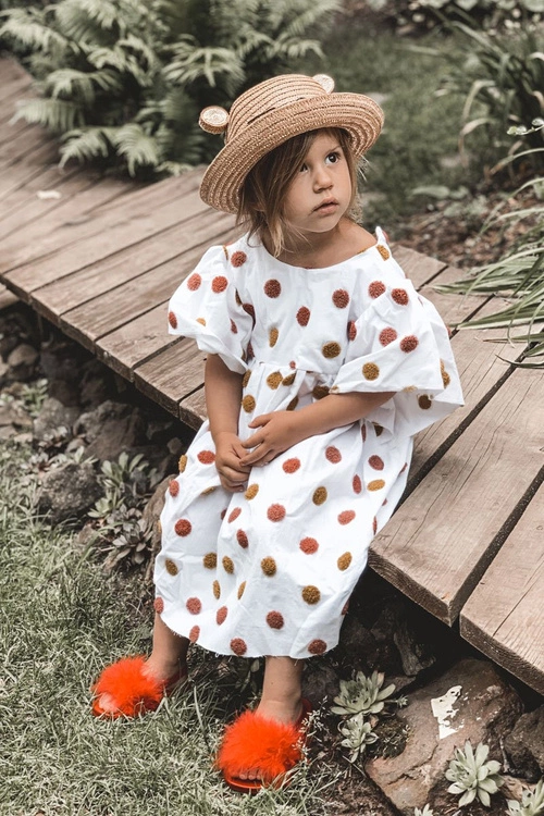 Dziecięce Gumowe Klapki Z Futerkiem Czerwone Skylar