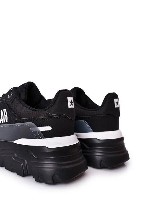 Męskie Sportowe Buty Memory Foam Big Star HH174209 Czarno-Niebieskie