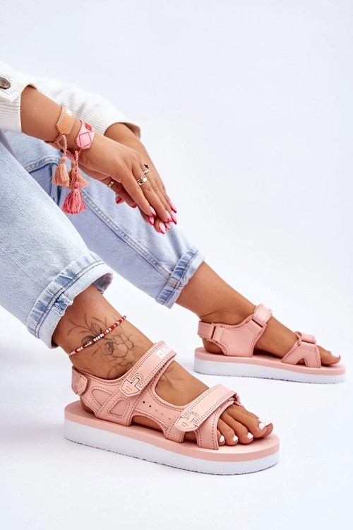 Damskie Sportowe Sandały Na Platformie Big Star LL274788 Różowe