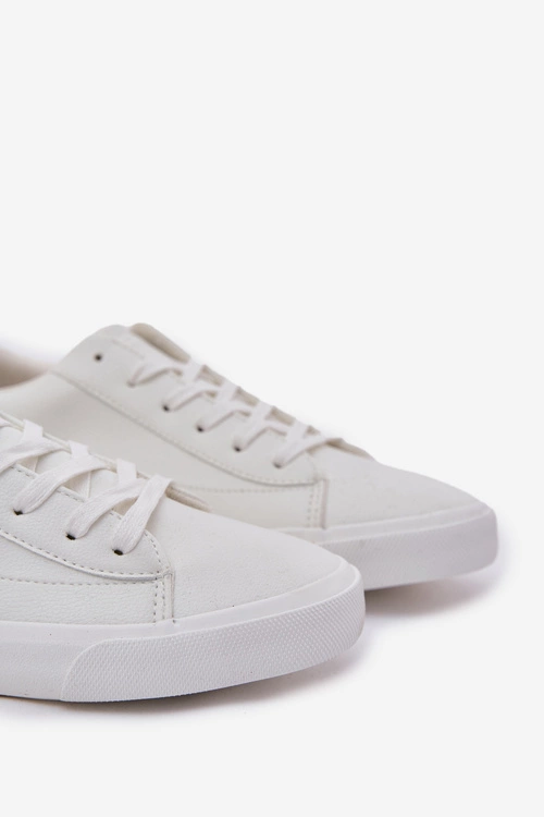 Męskie Klasyczne Niskie Trampki Z Eko Skóry Big Star NN174250 Białe