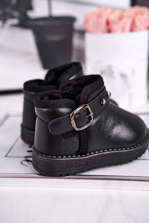 Ocieplane dziecięce botki śniegowce czarne Jinnie