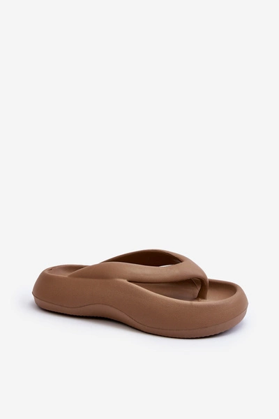 Damskie Piankowe Klapki Japonki Khaki Roux