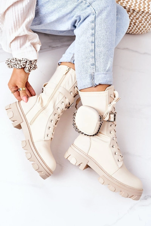 Ocieplane Workery Z Nerką Beżowe Look At Me