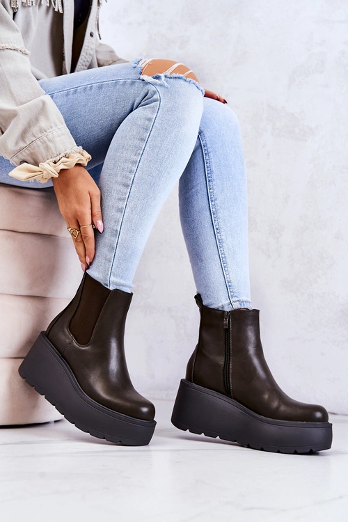 Ocieplane Botki Ciemnozielone Montiano