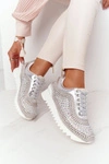 Sneakersy Na Koturnie Z Cekinami Lu Boo Srebrne
