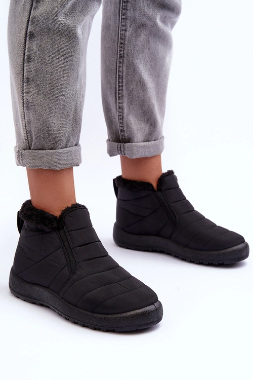 Ocieplane Niskie Damskie Śniegowce Czarne Enmore