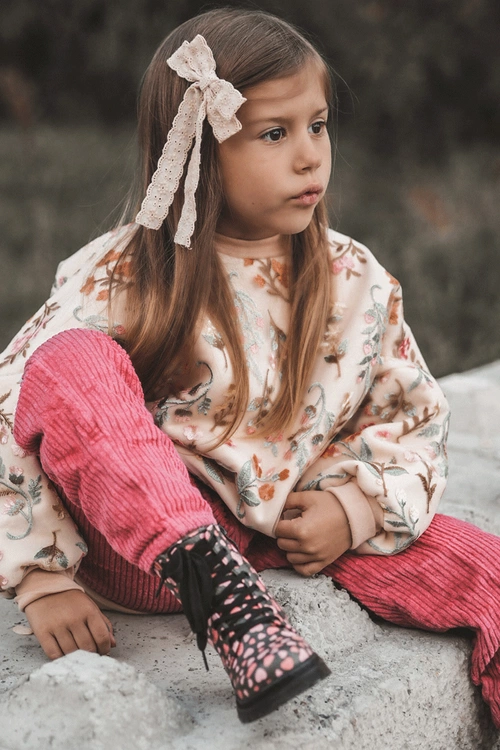 Ocieplane Botki Dziecięce Na Suwak Czarno-Różowe Dolida