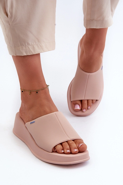 Pachnące Klapki Damskie Na Koturnie ZAXY LL285083 Jasnoróżowe