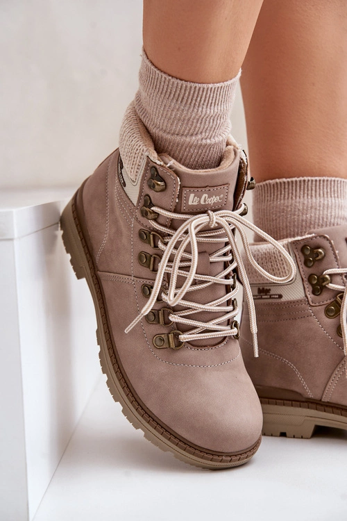 Ocieplane Trapery Damskie Lee Cooper LCJ-24-03-3042 Ciemnobeżowe