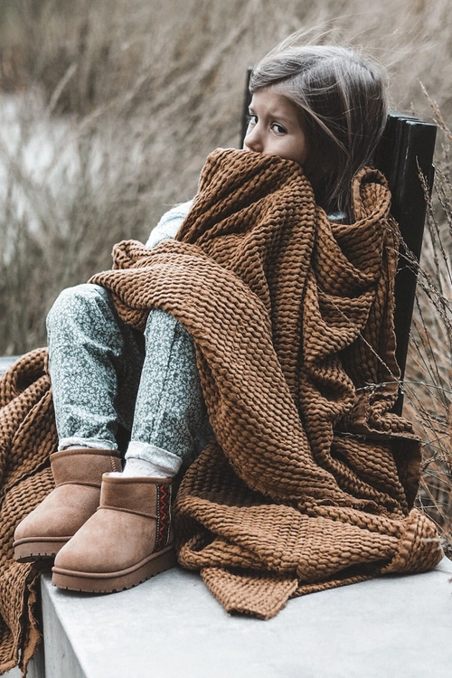 Śniegowce Botki Ocieplane Dziecięce Camel Leonora