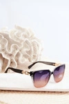 Damskie Okulary Przeciwsłoneczne Z Ozdobnymi Detalami UV400 Niebiesko-Różowe