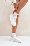 Sneakersy Damskie Z Przypinkami Białe Bralinea