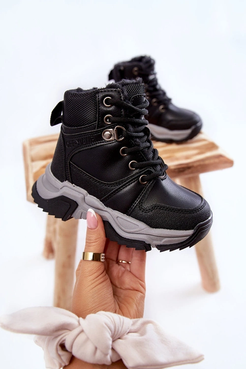 Dziecięce Botki Trapery Ocieplane Na Suwak Czarne Marvin