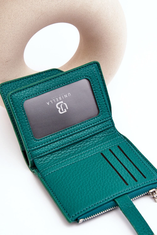 Damski Portfel Portmonetka Z Ekoskóry Zielony Lazara
