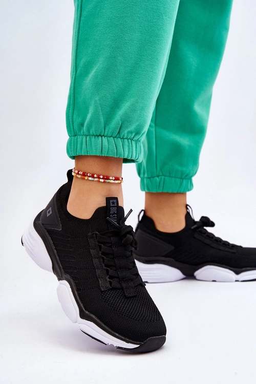 Damskie Wsuwane Buty Sportowe Memory Foam System Big Star LL274A146 Czarne