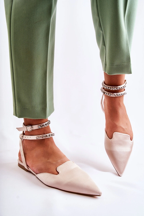 Damskie Sandały Z Noskiem W Szpic Beżowe Amisha