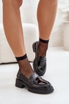 Lakierowane Mokasyny Loafersy Damskie D&A JC42-62 Czarne