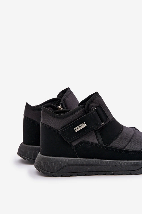 Ocieplane Męskie Buty Zimowe Śniegowce Progress PROGJ-22-153 Czarne