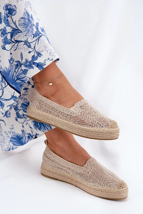 Espadryle Damskie Na Platformie Vinceza 17392 Beżowe