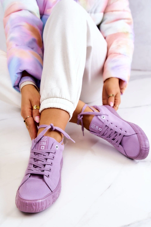 Damskie Niskie Trampki Big Star JJ274416 Fioletowe