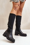Wsuwane Kozaki Z Elastyczną Cholewką Przed Kolano Czarne Vaimi