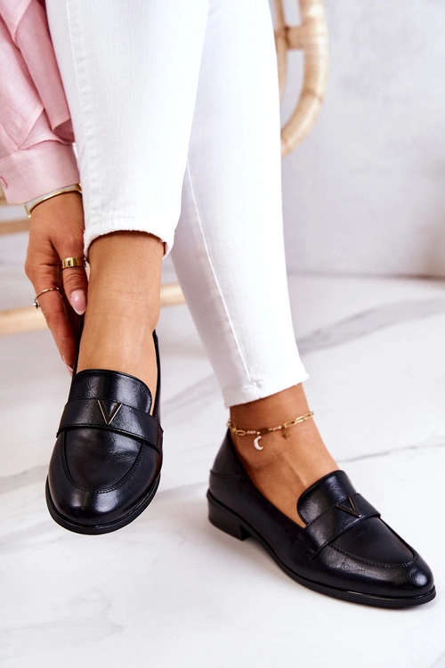 Skórzane Półbuty Czarne Sherilyn