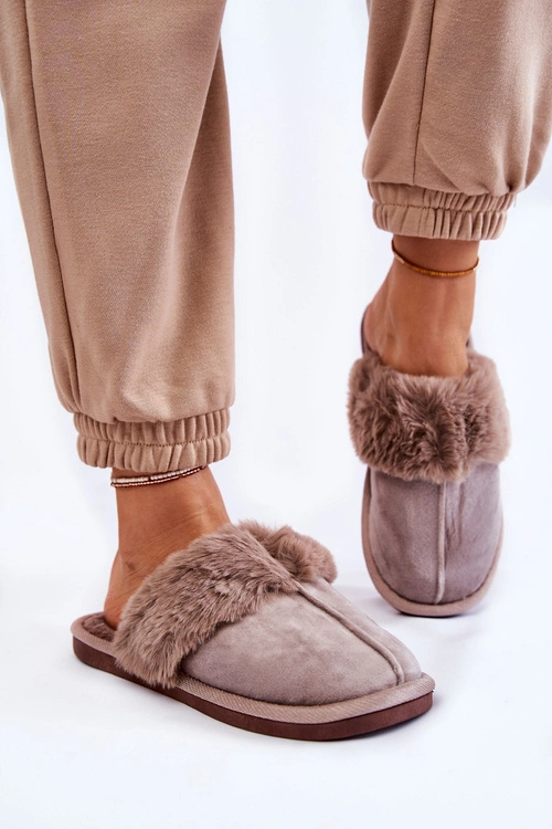 Damskie Klasyczne Papcie Z Futerkiem Jasnobrązowe Lorine