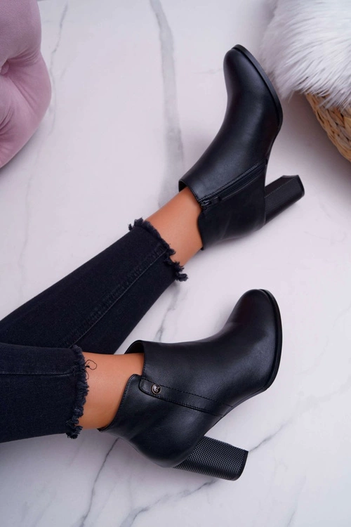 Botki Damskie Na Obcasie Sergio Leone Czarne BT518