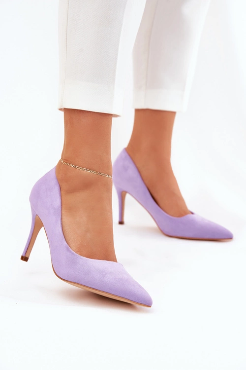 Szpilki Z Eko Zamszu Fioletowe Vannith