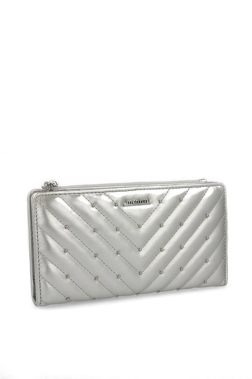 Portfel Damski MONNARI PUR0010-022 Pikowany Srebrny