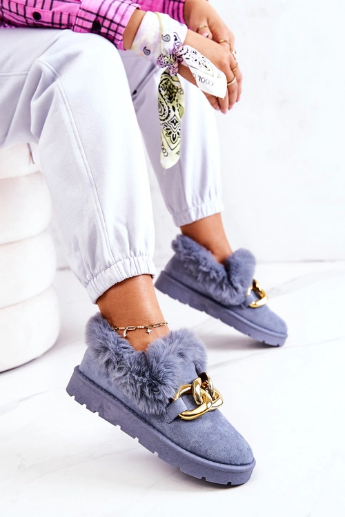 Damskie Papcie Złoty Łańcuch Niebieskie Ardrums