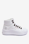 Damskie Wysokie Trampki Cross Jeans KK2R4028C Białe
