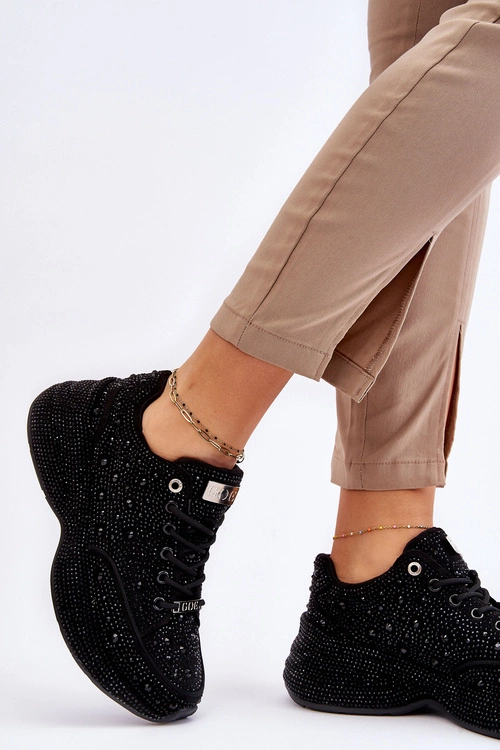 Damskie Sneakersy Na Platformie GOE JJ2N4058 Czarne