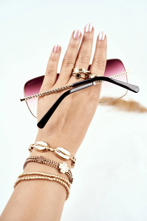 Okulary Przeciwsłoneczne Prius PRE-14 Złote Różowe Ciemne Szkła Lustrzane