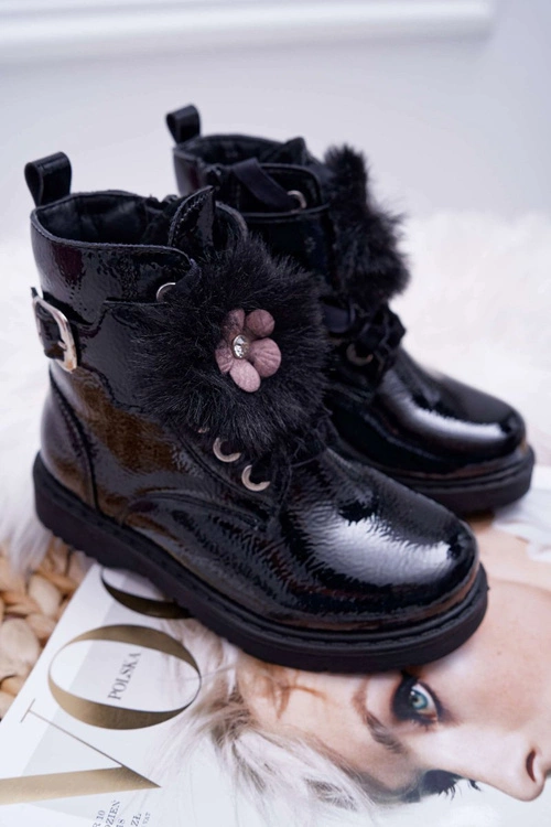 Dziecięce Botki Lakierowane Czarne Joney