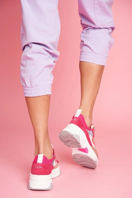 Damskie Sportowe Skórzane Obuwie GOE Różowe FF2N3010