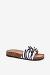 Klapki Damskie Na Korkowej Platformie Zebra Mevuna