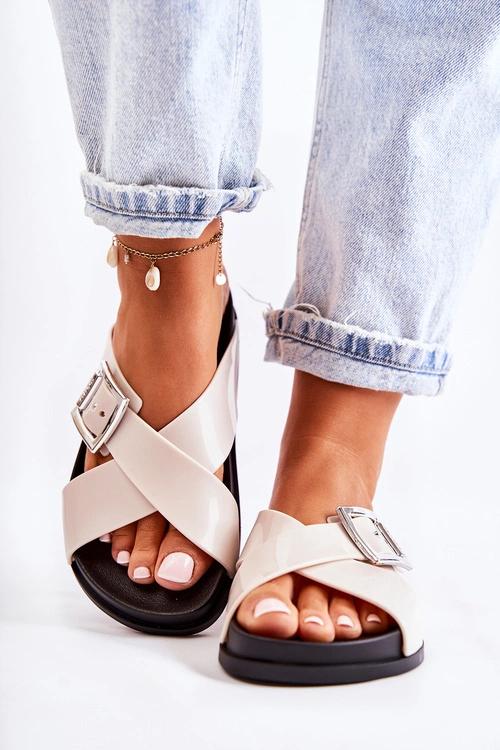 Damskie Gumowe Klapki ZAXY JJ285057 Białe