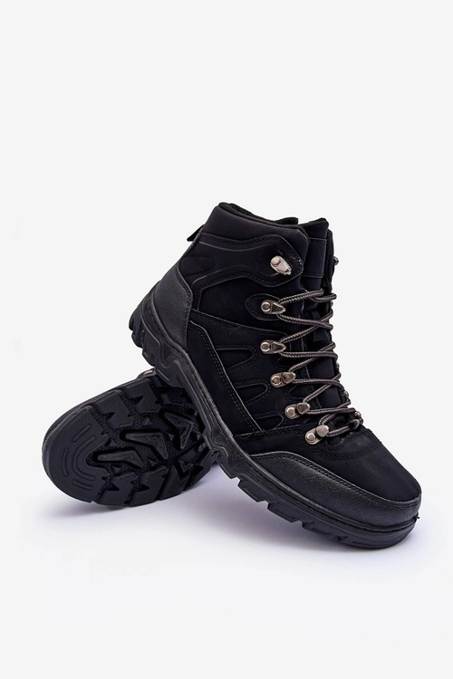 Męskie Buty Trekkingowe Ocieplane Czarne Cowder