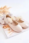 Lakierowane Dziecięce Balerinki Na Rzepy Jasnobeżowe Carla