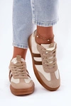 Sneakersy Damskie Z Eko Zamszu Beżowe Satylies