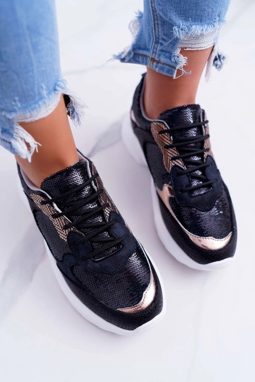 Sportowe Damskie Buty Czarne Rendy